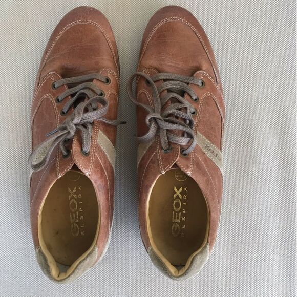 Geox Men's Tan and Gray Sneakers - Picture 1 of 8